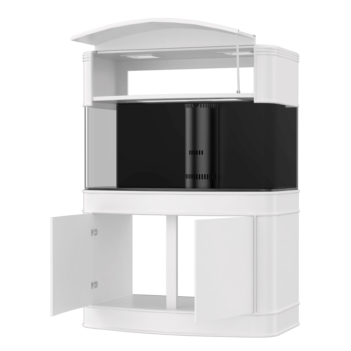 WARRANTY INCLUDED! 215 gallon GLASS bow front aquarium fish tank set