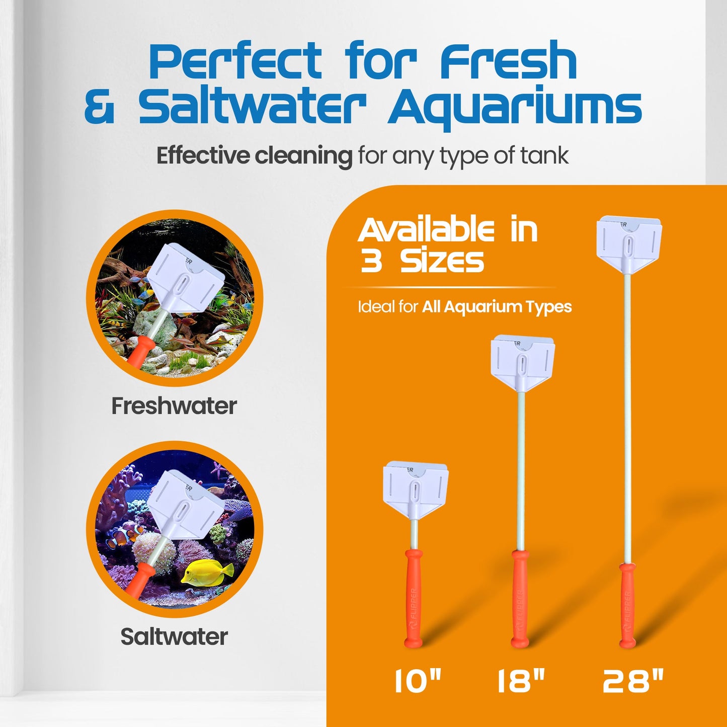 Flipper Platinum Aquarium Algae Scraper - 10"