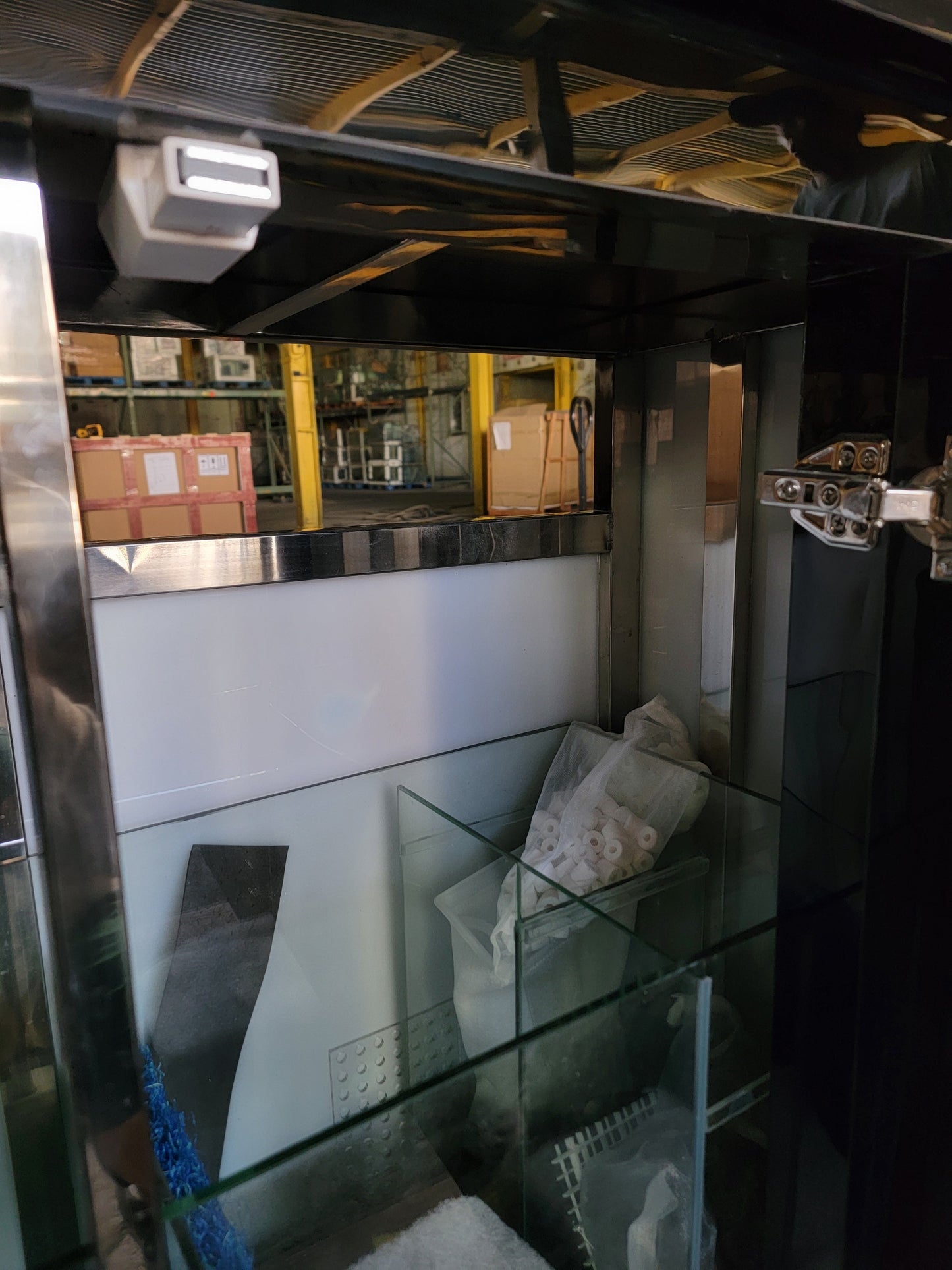 120g Curved Panoramic Flat Bowfront Glass Reef-Ready Aquarium in Gloss Black Stand