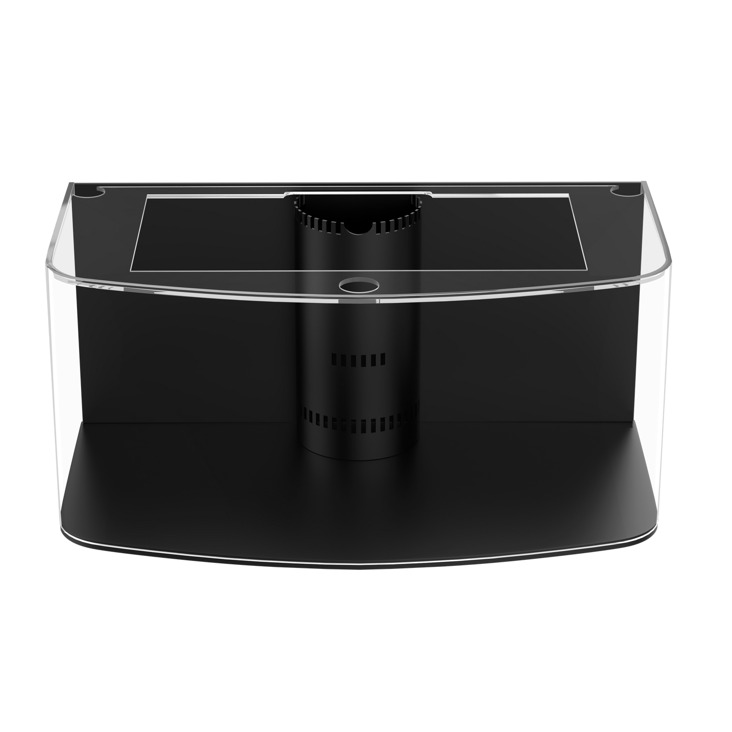 140 Gallon Seamless Glass Bowfront Aquarium Reef-Ready with Unstained Cabinet and Canopy Real Wood