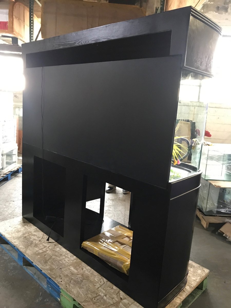 WARRANTY INCLUDED! 215 gallon GLASS bow front aquarium fish tank set