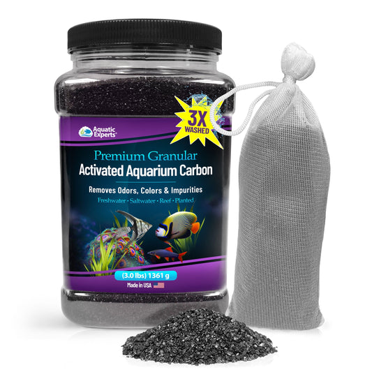 Premium Activated Carbon - Aquarium Filter Charcoal Media - Removes Water Odors & Discoloration