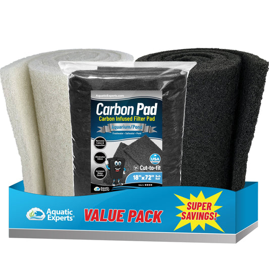 Pond Bundle - Carbon Filter 18"x72" + White Fine 18"x72" + Black Coarse 18"x72" Bundle