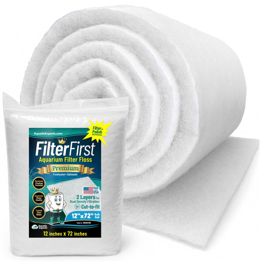 Aquarium Filter Floss for Fish Tank Filters - FilterFirst Pad - Media Roll for Crystal Clear Water